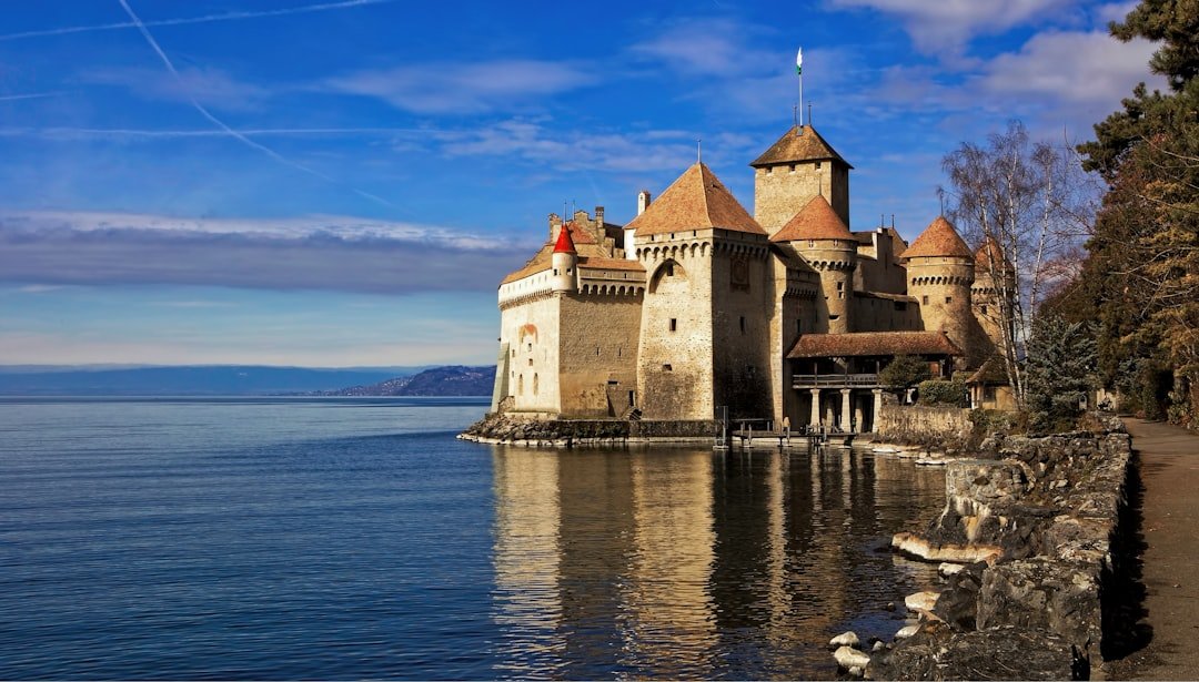 Chillon Castle on Lake Geneva shore