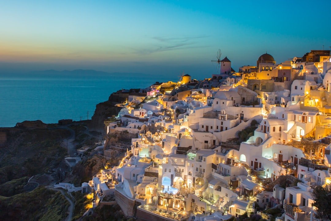 Oia Santorini caldera sunset view