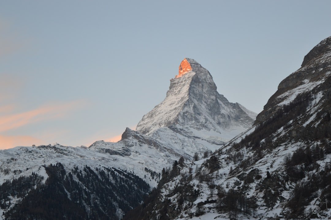 Matterhorn peak above Zermatt village