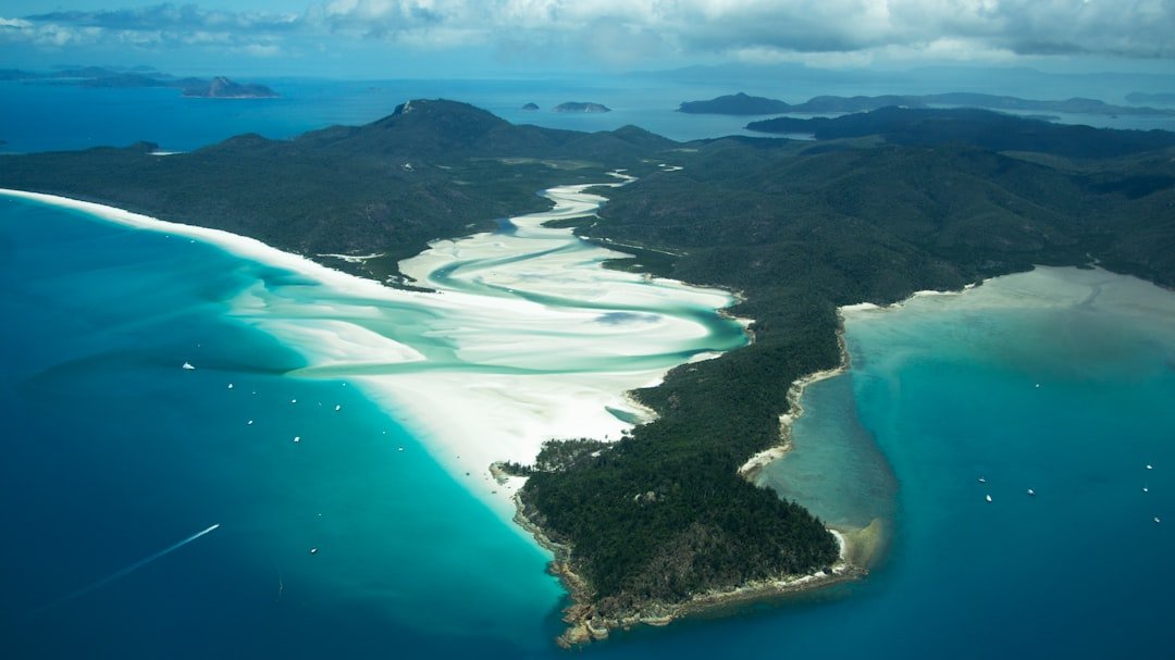 Whitehaven Beach silica sand aerial view
