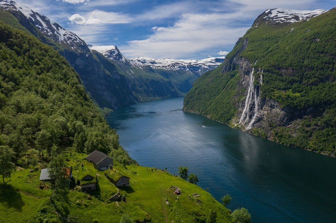 Geirangerfjord waterfalls and cliffs