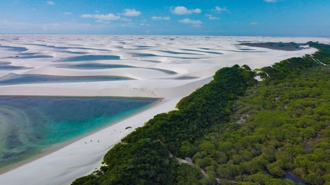 Lencois Maranhenses sand dunes with freshwater lagoons