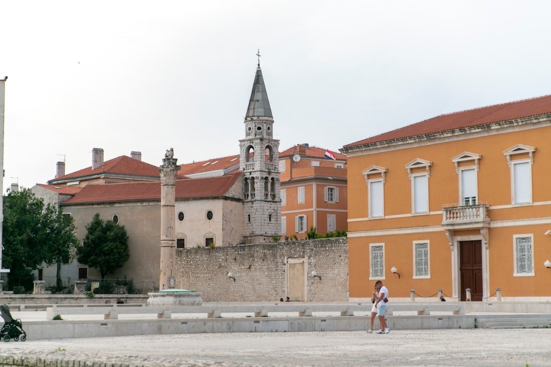Zadar sea organ waterfront stone steps and sea