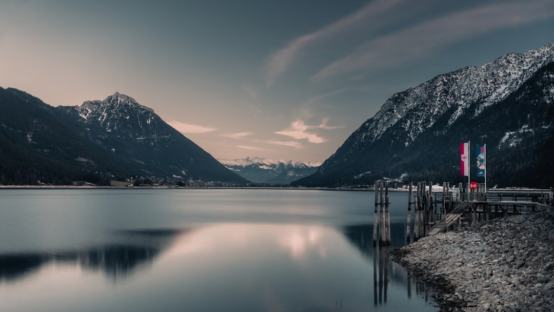 Turquoise lake with promenade